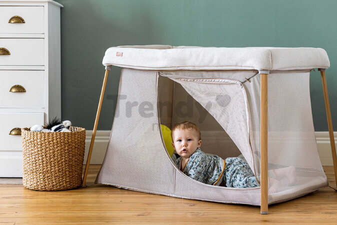 Prenosná postieľka pre bábätko 3in1 Travel Cot Easy Sleep Clay Gazelle Beaba skladacia hnedá od 0-24 mes