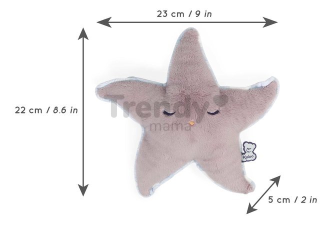 Plyšová hviezdica s levanduľovým vankúšikom Feel Good Plush Starfish Petit Calme Kaloo na zahrievanie alebo chladenie sivá 22 cm z jemného materiálu v