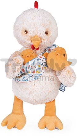 Plyšový otec kohút s kuriatkami Linoo Chicken Dad Plush Paul Kaloo krémový 35 cm z jemného plyšu v darčekovej krabičke od 0 mes