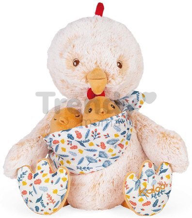 Plyšový otec kohút s kuriatkami Linoo Chicken Dad Plush Paul Kaloo krémový 35 cm z jemného plyšu v darčekovej krabičke od 0 mes