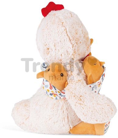 Plyšový otec kohút s kuriatkami Linoo Chicken Dad Plush Paul Kaloo krémový 35 cm z jemného plyšu v darčekovej krabičke od 0 mes