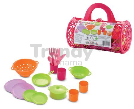 Obedový set Bubble Cook Écoiffier v taške s 19 doplnkami od 18 mes