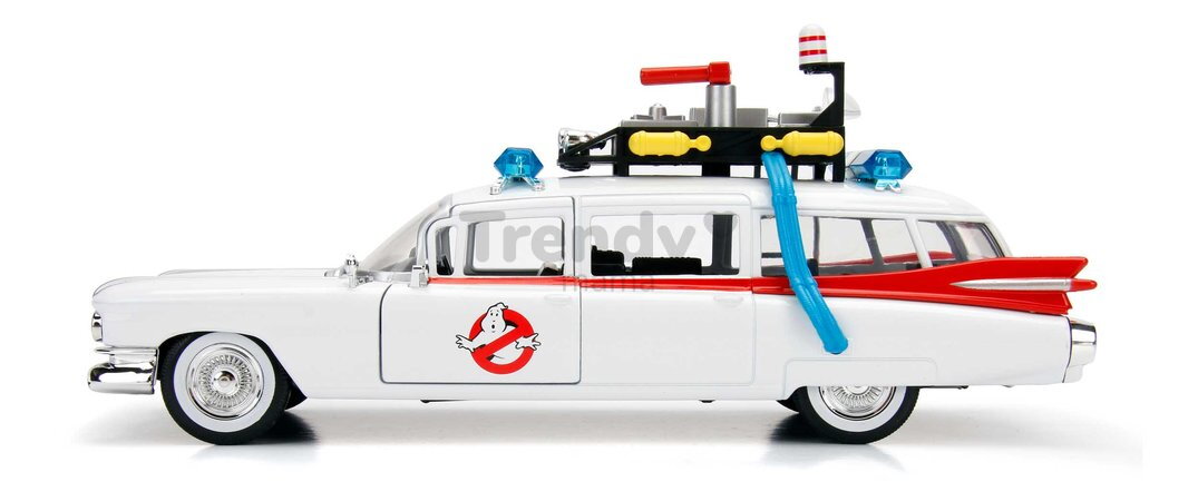Autíčko Ghostbusters ECTO-1 Jada kovové s otvárateľnými dverami dĺžka 23 cm 1:24 od 8 rokov