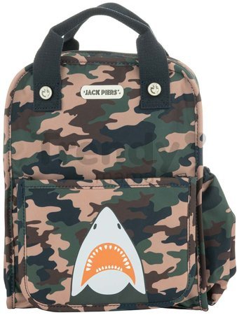 Školská taška batoh Backpack Amsterdam Small Camo Shark Jack Piers malá ergonomická luxusné prevedenie od 2 rokov 23*28*11 cm