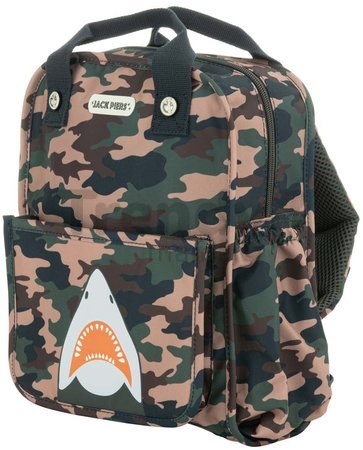 Školská taška batoh Backpack Amsterdam Small Camo Shark Jack Piers malá ergonomická luxusné prevedenie od 2 rokov 23*28*11 cm