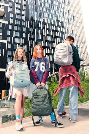 Školský batoh Backpack College Grey Melange Jeune Premier ergonomický luxusné prevedenie 45*25 cm