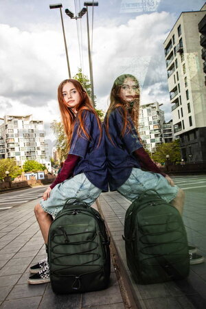 Školský batoh Backpack College Khaki Jeune Premier ergonomický luxusné prevedenie 45*30 cm