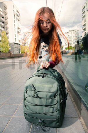 Školský batoh Backpack College Khaki Jeune Premier ergonomický luxusné prevedenie 45*30 cm