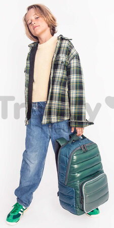 Školská taška batoh New Bobbie Puffer Green Jeune Premier ergonomická luxusné prevedenie 42*30 cm