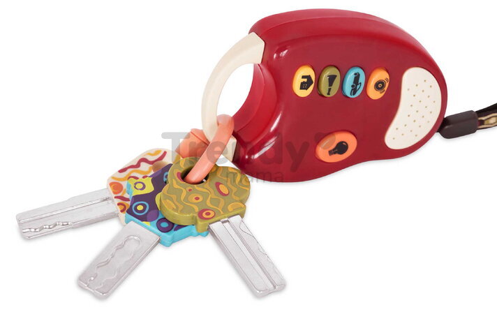 Kľúče k autu FunKeys B-Toys so zvukmi a svetlom červené od 6 mes BTBX1204Z