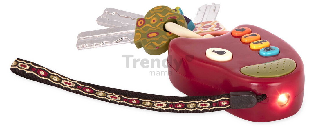 Kľúče k autu FunKeys B-Toys so zvukmi a svetlom červené od 6 mes BTBX1204Z