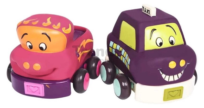 Autíčka na zotrvačník Wheeee-ls! B-Toys z mäkkého plastu 4 kusy od 12 mes BTBX1480Z
