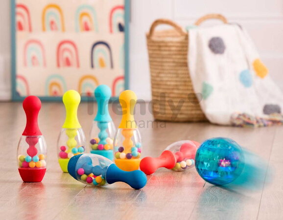 Bowlingová sada B-Toys so svietiacou guľou v praktickom stojane od 24 mes BTBX1640Z