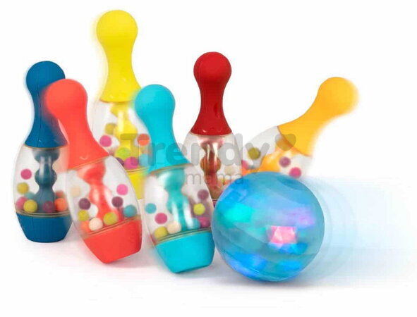 Bowlingová sada B-Toys so svietiacou guľou v praktickom stojane od 24 mes BTBX1640Z