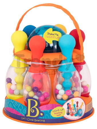 Bowlingová sada B-Toys so svietiacou guľou v praktickom stojane od 24 mes BTBX1640Z