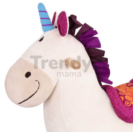 Hojdací jednorožec Dilly Dally B-Toys plyšový s drevenou základňou béžový od 18 mes BTBX1660Z