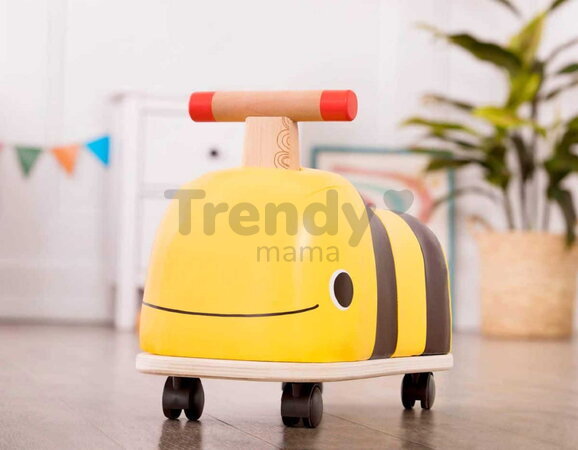 Drevené odrážadlo Včielka B-Toys s otočnými kolieskami od 18 mes BTBX1779Z