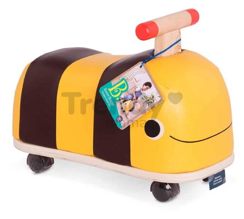 Drevené odrážadlo Včielka B-Toys s otočnými kolieskami od 18 mes BTBX1779Z