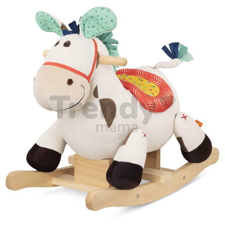 Hojdací kôň Spotty B-Toys plyšový s drevenou základňou béžový od 18 mes BTBX1935Z