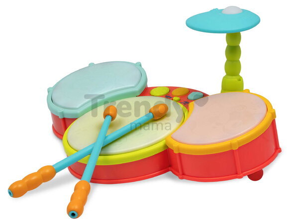 Bubenícka sada Toy Drum Set B-Toys svietiaca so zvukmi s nastaviteľnou hlasitosťou od 24 mes BTBX2303C3Z