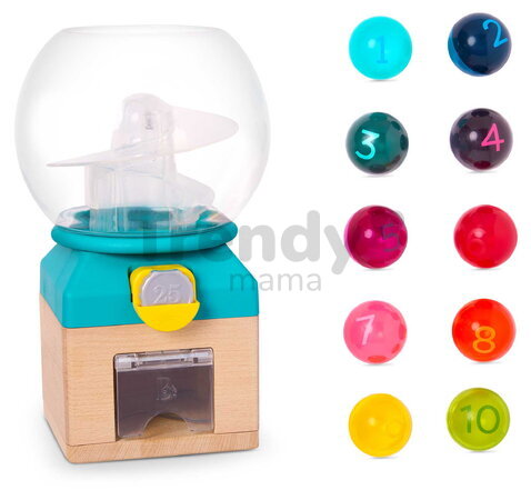 Automat s loptičkami Rainbow Gumballs B-Toys na učenie farieb a čísel od 12 mes BTBX2344