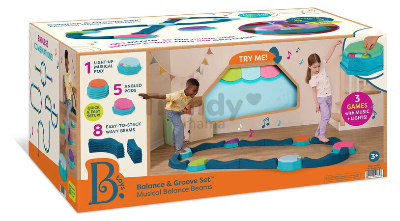 Prekážková dráha so stupienkami Balance & Groove B-Toys modulárna s hudbou a svetelnými efektmi BTBX2473Z
