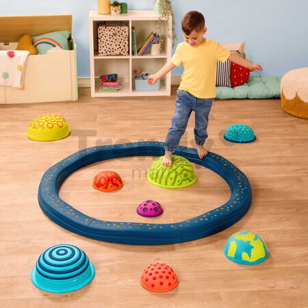 Prekážková dráha so stupienkami Balance Planet Hopper B-Toys modulárna 8 balančných dielov a 8 planét od 24 mes BTBX2494Z