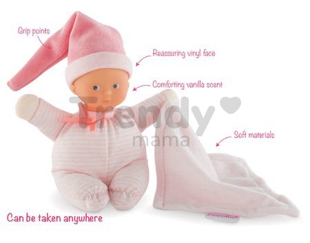 Bábika Minirêve Mon Doudou Corolle Pink Striped 16 cm od 0 mes