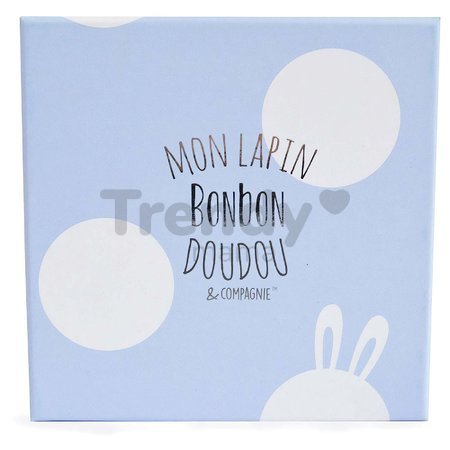 Plyšový zajačik Lapin Bonbon Doudou et Compagnie modrý 20 cm v darčekovom balení od 0 mes