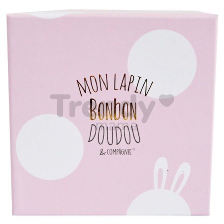 Plyšový zajačik Lapin Bonbon Doudou et Compagnie ružový 20 cm v darčekovom balení od 0 mes