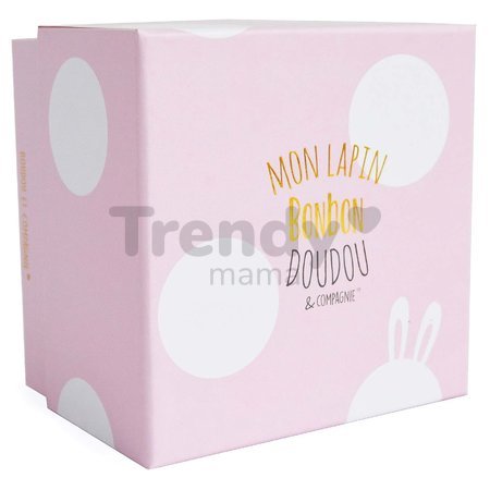 Plyšový zajačik Lapin Bonbon Doudou et Compagnie ružový 20 cm v darčekovom balení od 0 mes
