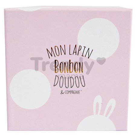 Plyšový zajačik Lapin Bonbon Doudou et Compagnie ružový 30 cm v darčekovom balení od 0 mes