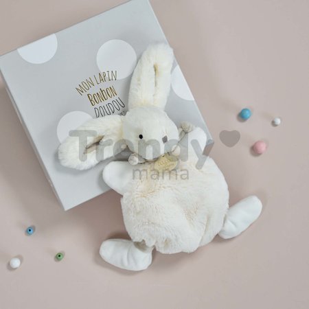 Plyšový zajačik na maznanie Bunny Bonbon Doudou et Compagnie béžový 26 cm v darčekovom balení od 0 mes