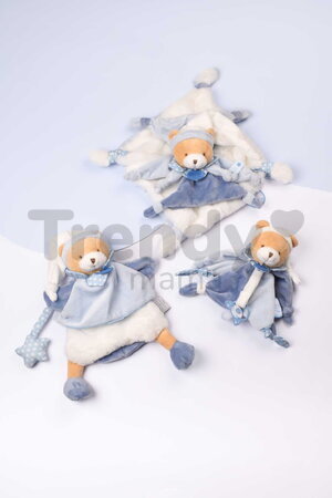 Plüss mackó kesztyűbáb Petit Chou Bear Hand Puppet Doudou et Compagnie kék 28 cm 0 hó-tól