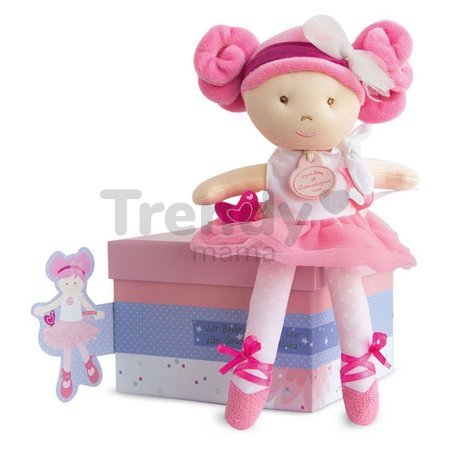 Bábika Les Tutus de Doudou Jolijou 23 cm v ružových šatách z jemného textilu 3 rôzne druhy od 4 rokov