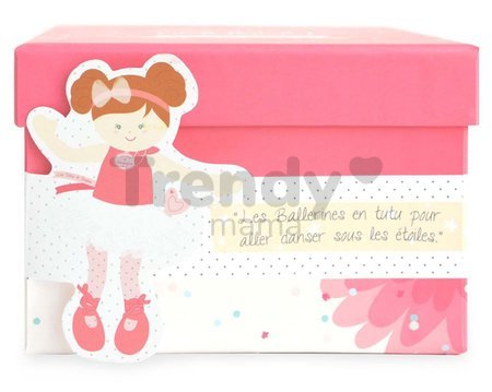 Bábika Les Tutus de Doudou Jolijou 23 cm v ružových šatách z jemného textilu 3 rôzne druhy od 4 rokov