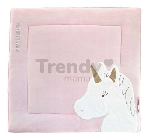 Textilná podložka na hranie s jednorožcom Park Mat Unicorn Doudou et Compagnie ružová 100*100 cm od 0 mes DC3318