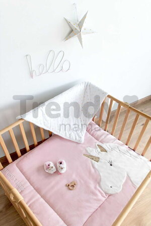 Textilná podložka na hranie s jednorožcom Park Mat Unicorn Doudou et Compagnie ružová 100*100 cm od 0 mes DC3318