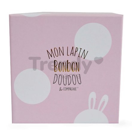 Plyšový zajačik Lapin Bonbon Doudou et Compagnie ružový 16 cm v darčekovom balení od 0 mes
