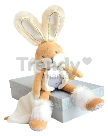 Plyšový zajačik Bunny White Lapin de Sucre Doudou et Compagnie hnedý 31 cm v darčekovom balení od 0 mes