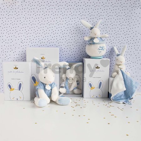Plyšový zajačik s klipom na cumlík Bunny Sailor Perlidoudou Doudou et Compagnie modrý 15 cm v darčekovom balení od 0 mes
