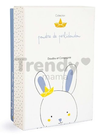 Plyšový zajačik s klipom na cumlík Bunny Sailor Perlidoudou Doudou et Compagnie modrý 15 cm v darčekovom balení od 0 mes