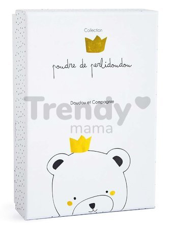 Plyšový medvedík s klipom na cumlík Bear Little King Perlidoudou Doudou et Compagnie hnedý v darčekovom balení 15 cm od 0 mes