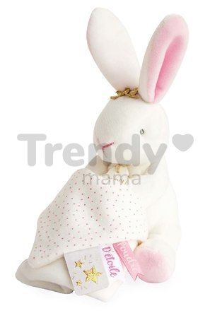 Plyšový zajačik na maznanie Bunny Star Perlidoudou Doudou et Compagnie ružový 10 cm v darčekovom balení od 0 mes