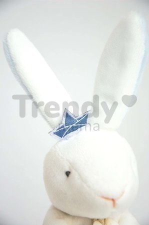 Plyšový zajačik na maznanie Bunny Sailor Perlidoudou Doudou et Compagnie modrý 10 cm v darčekovom balení od 0 mes
