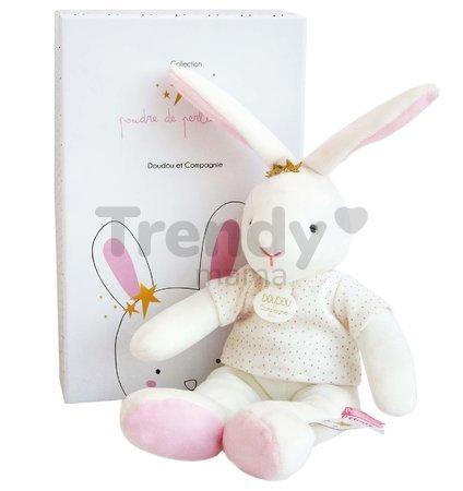 Plyšový zajačik Bunny Star Perlidoudou Doudou et Compagnie ružový 25 cm v darčekovom balení od 0 mes