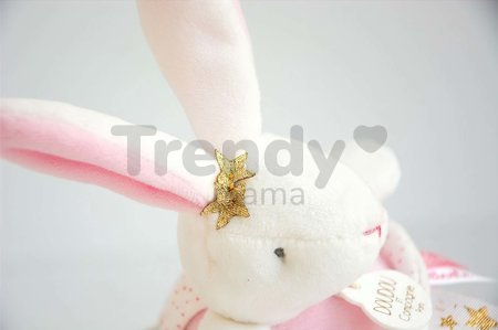 Plyšový zajačik s melódiou Bunny Star Music Box Perlidoudou Doudou et Compagnie ružový 14 cm v darčekovom balení od 0 mes