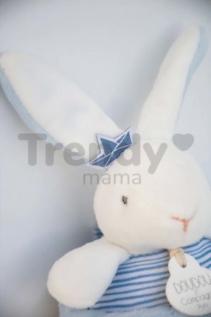 Plyšový zajačik s melódiou Bunny Sailor Music Box Perlidoudou Doudou et Compagnie modrý 14 cm v darčekovom balení od 0 mes