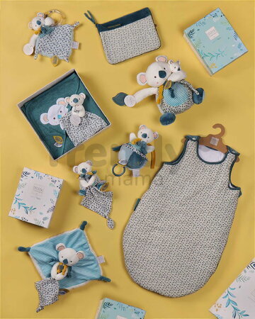 Plyšový obal na zdravotnú dokumentáciu dieťaťa Yoca le Koala Protection of Health Book Doudou et Compagnie modrý 22 cm od 0 mes DC4040