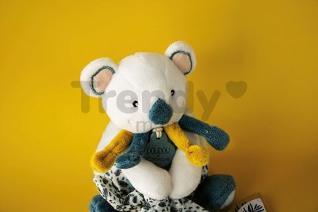 Plyšová koala na maznanie Yoca le Koala Doudou et Compagnie modrá 15 cm v darčekovom balení od 0 mes